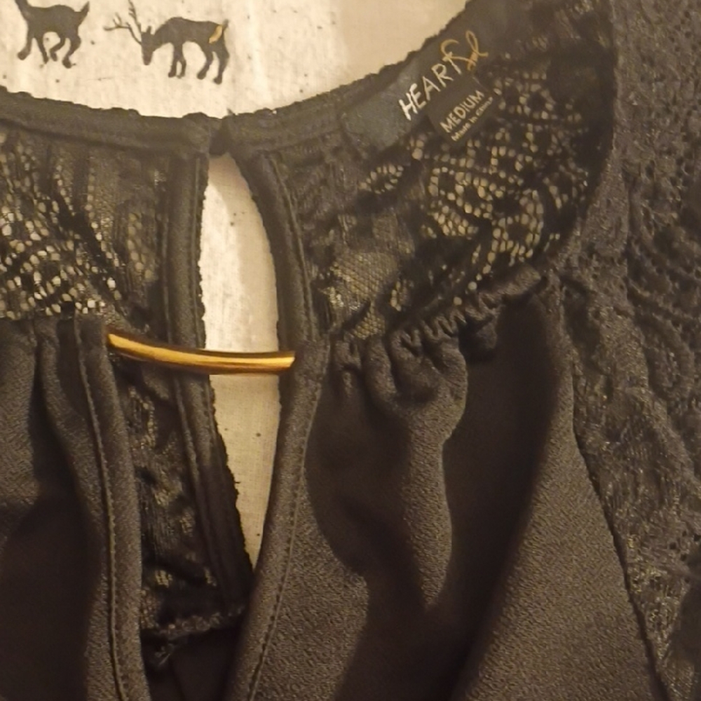 Heart Soul Black Lace Detail Chemise